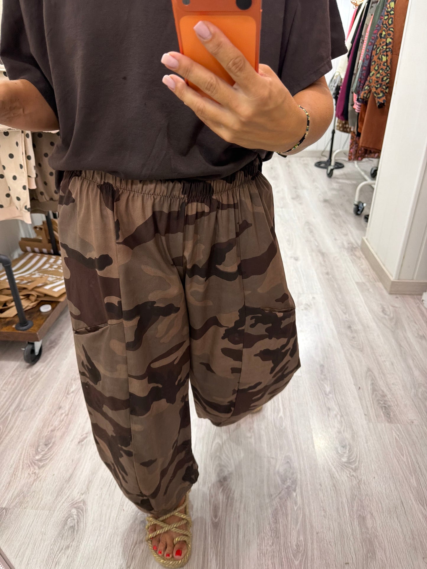 Pantalón Balloon camuflaje chocolate