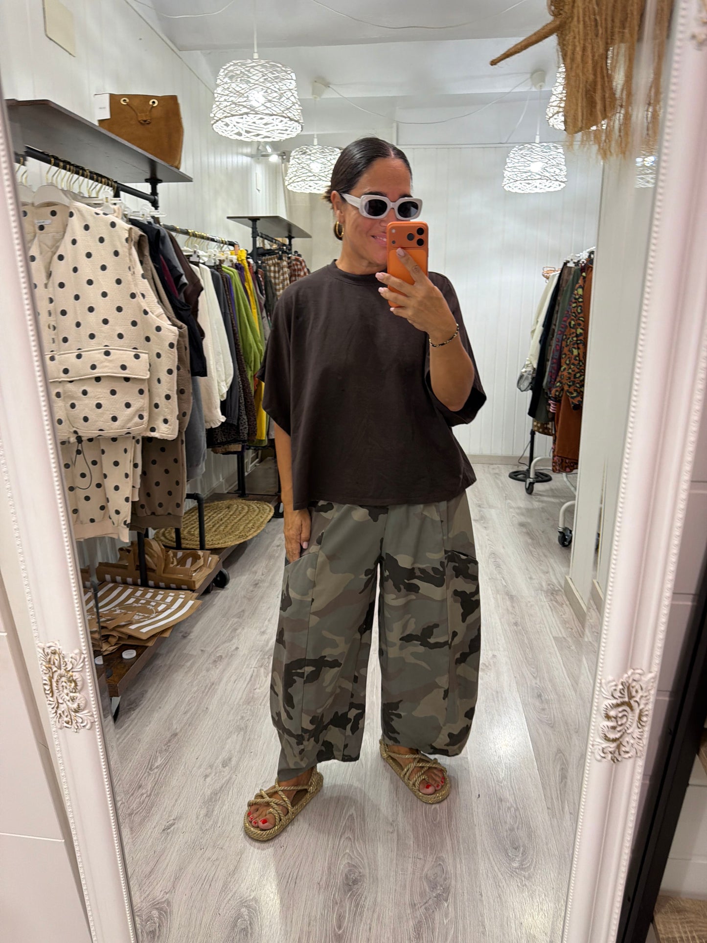 Pantalón Balloon camuflaje taupe