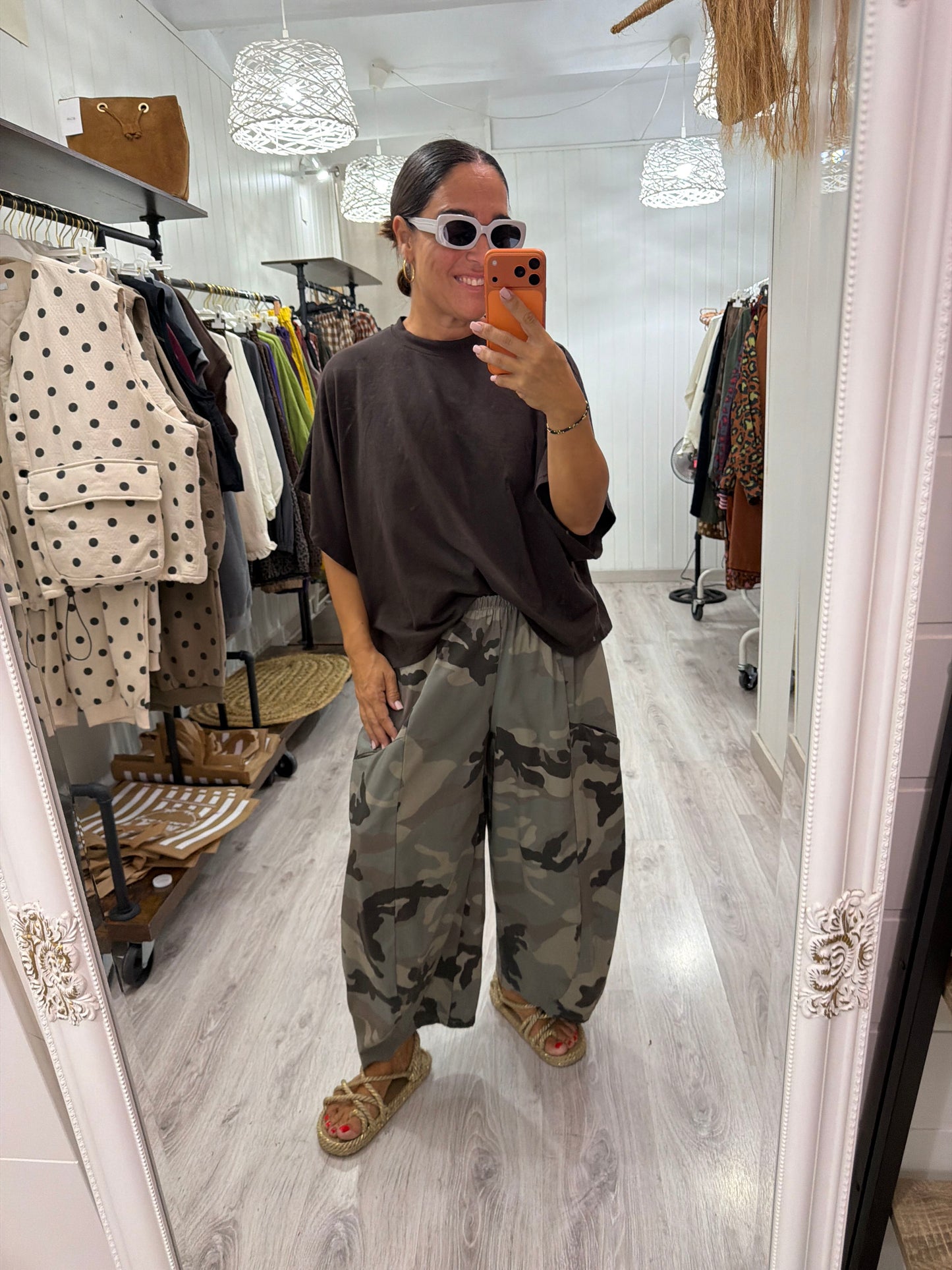Pantalón Balloon camuflaje taupe