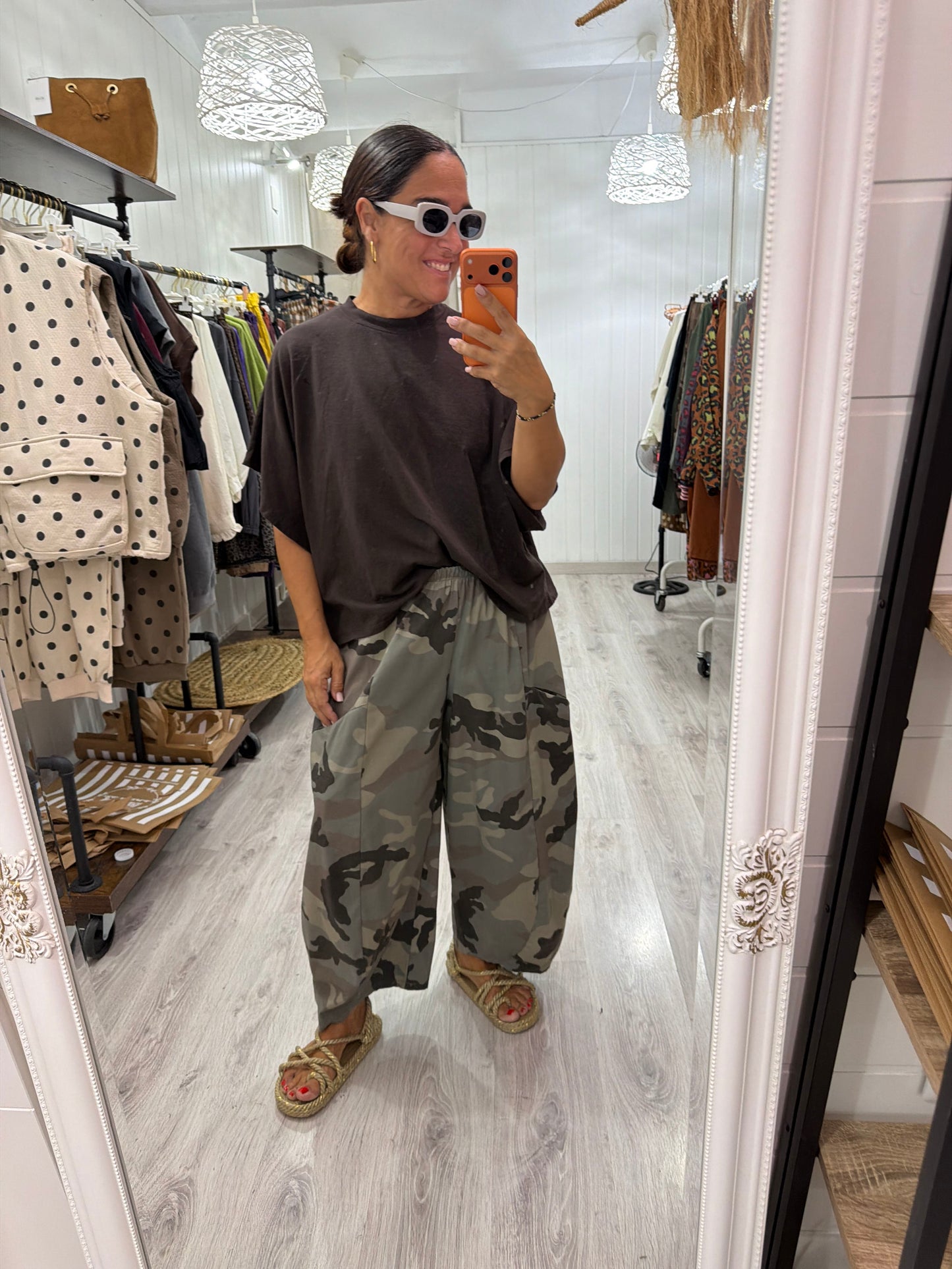 Pantalón Balloon camuflaje taupe