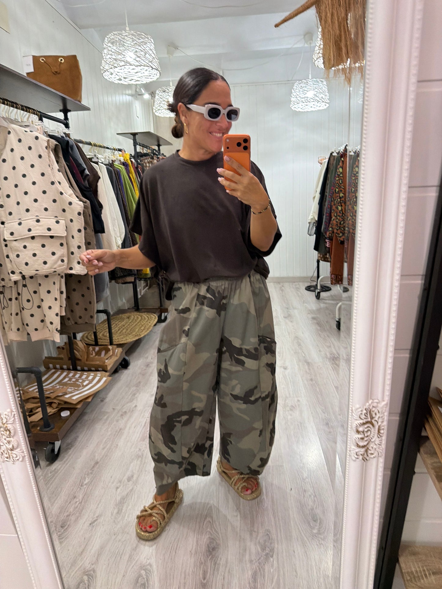 Pantalón Balloon camuflaje taupe