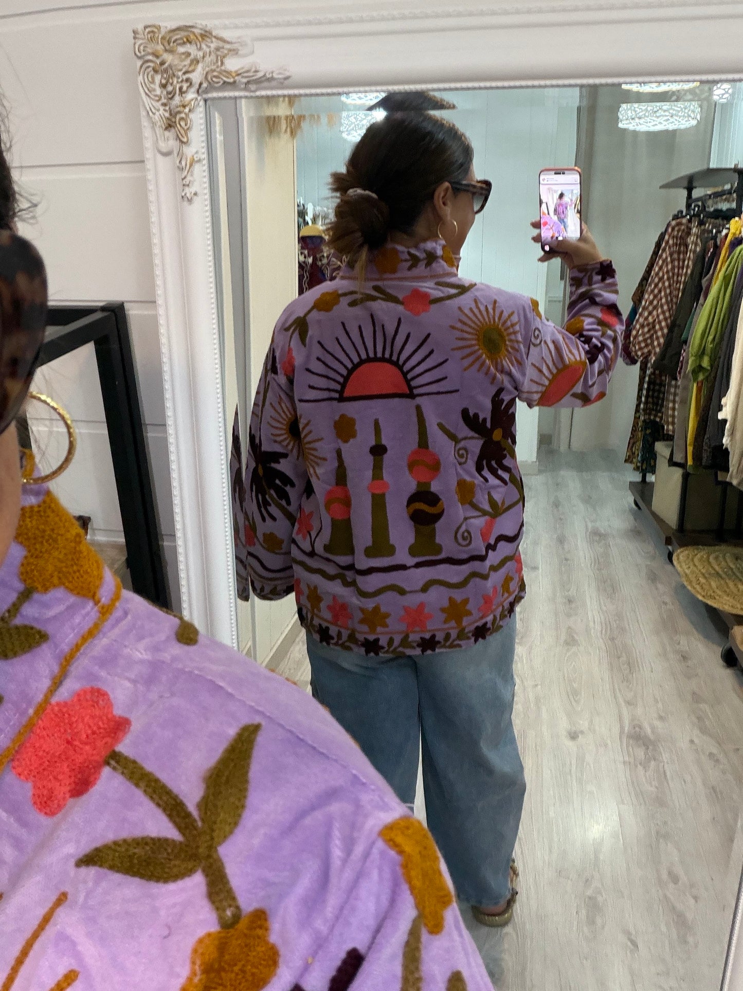 Chaqueta Suzani terciopelo lila sol