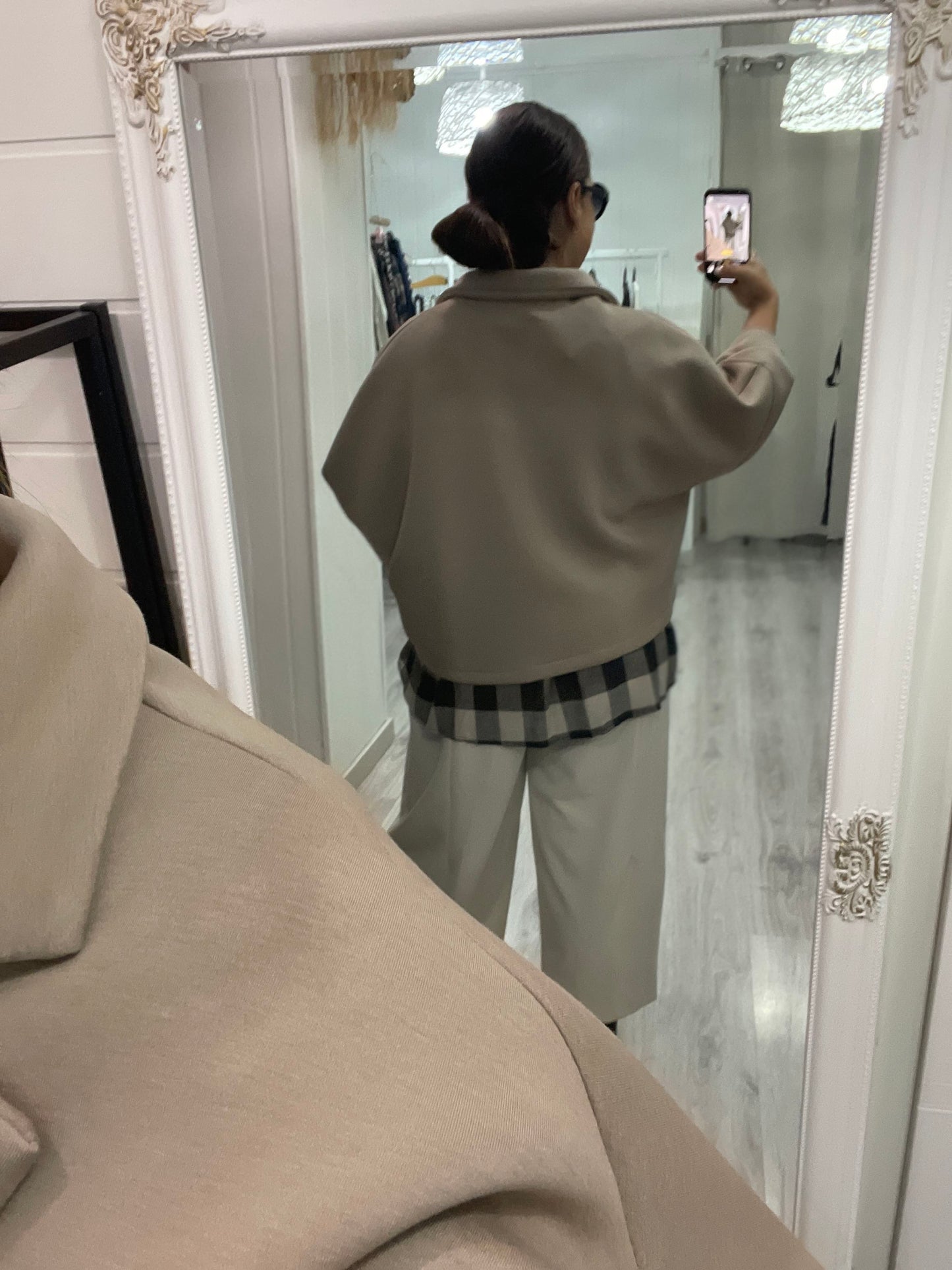 Chaqueta Sakai neopreno taupe