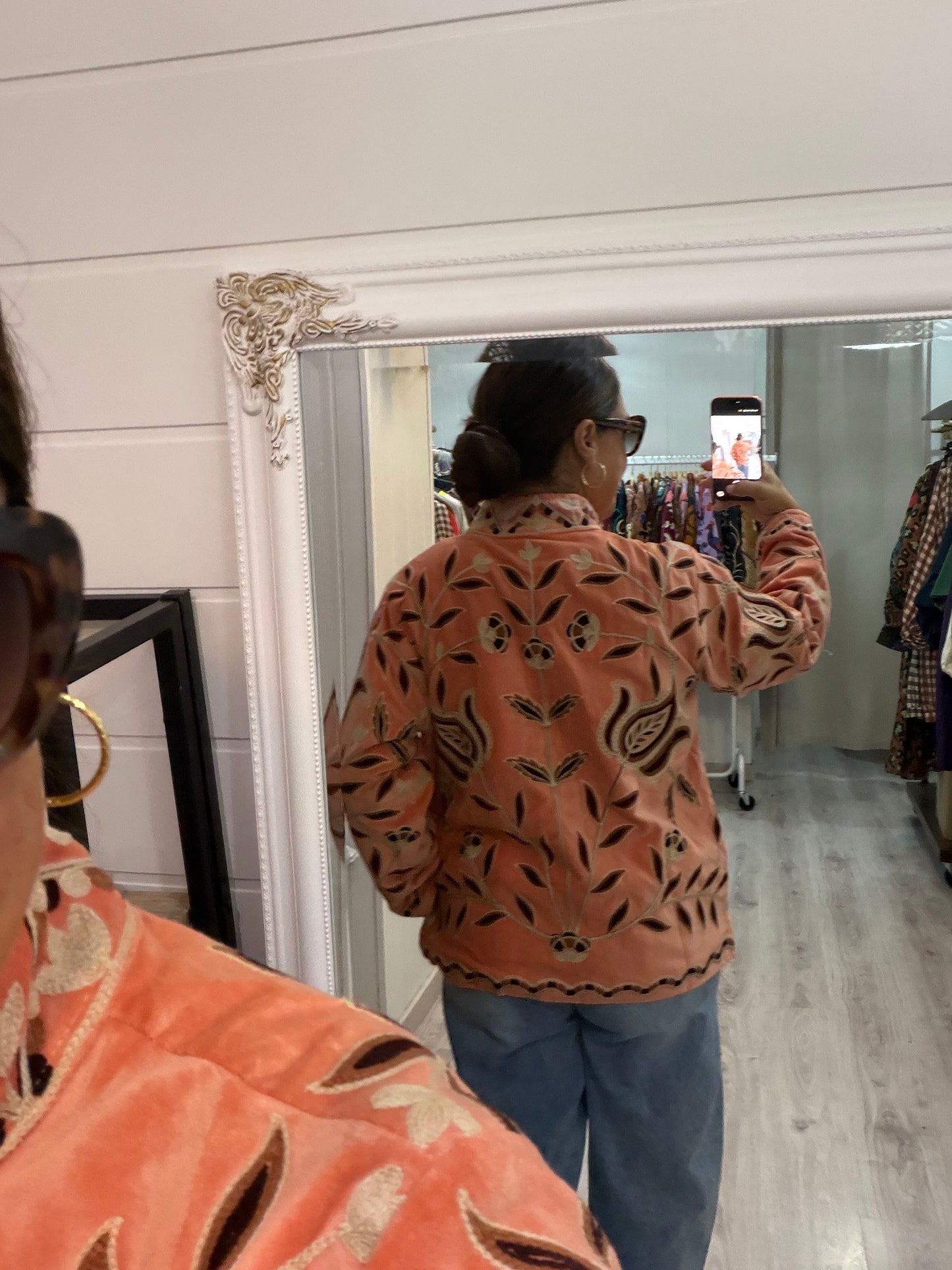 Chaqueta Suzani terciopelo salmón