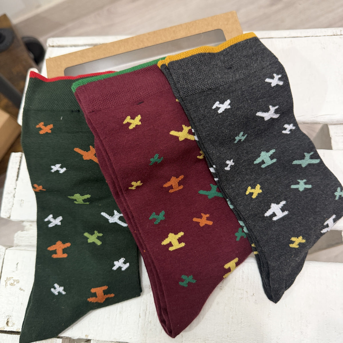 Pack 3 calcetines hombre aviones