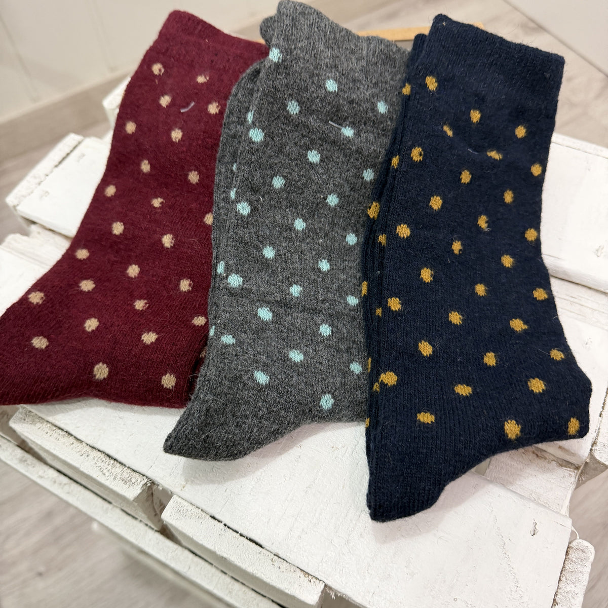 Pack 3 calcetines hombre topitos 1