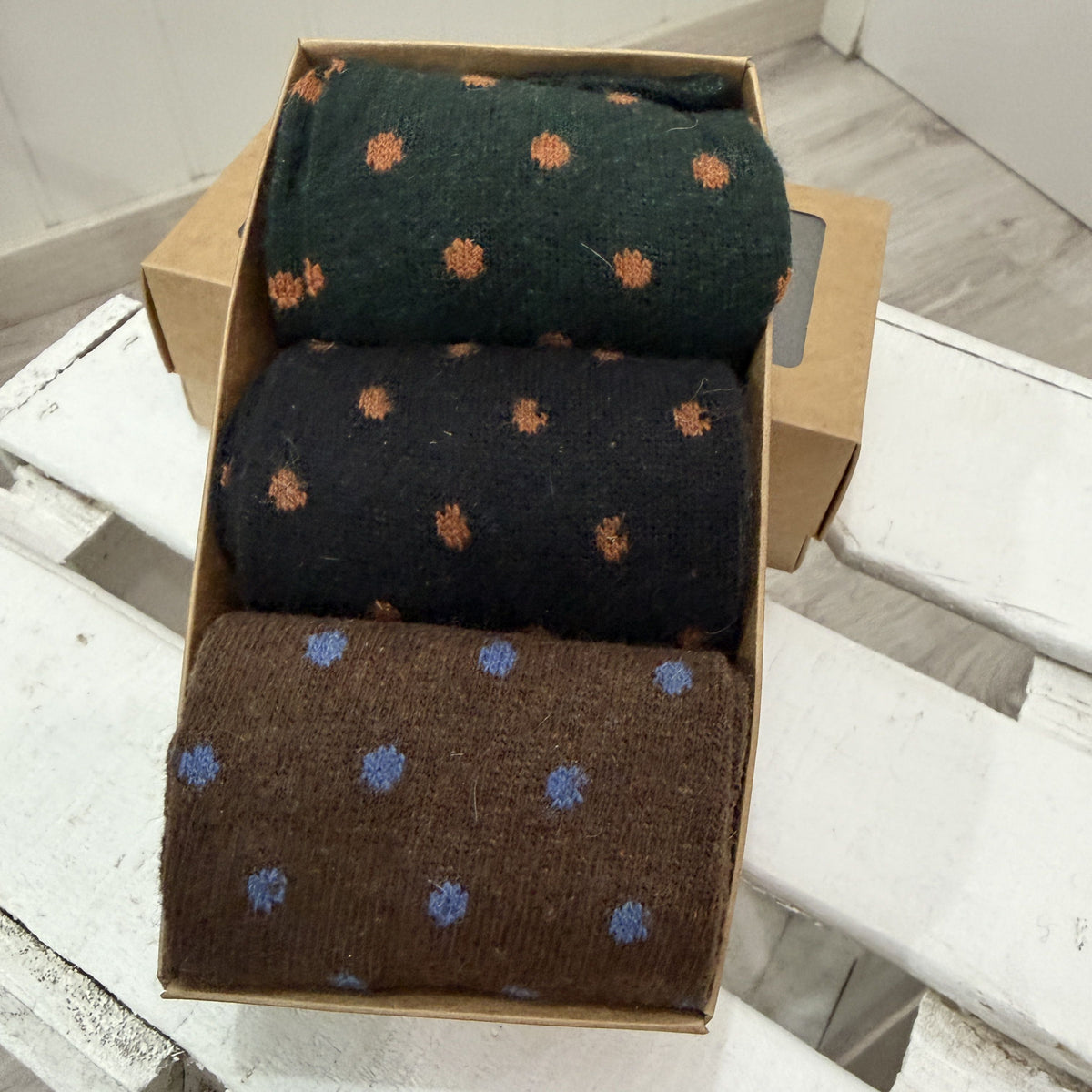 Pack 3 calcetines hombre topitos 2