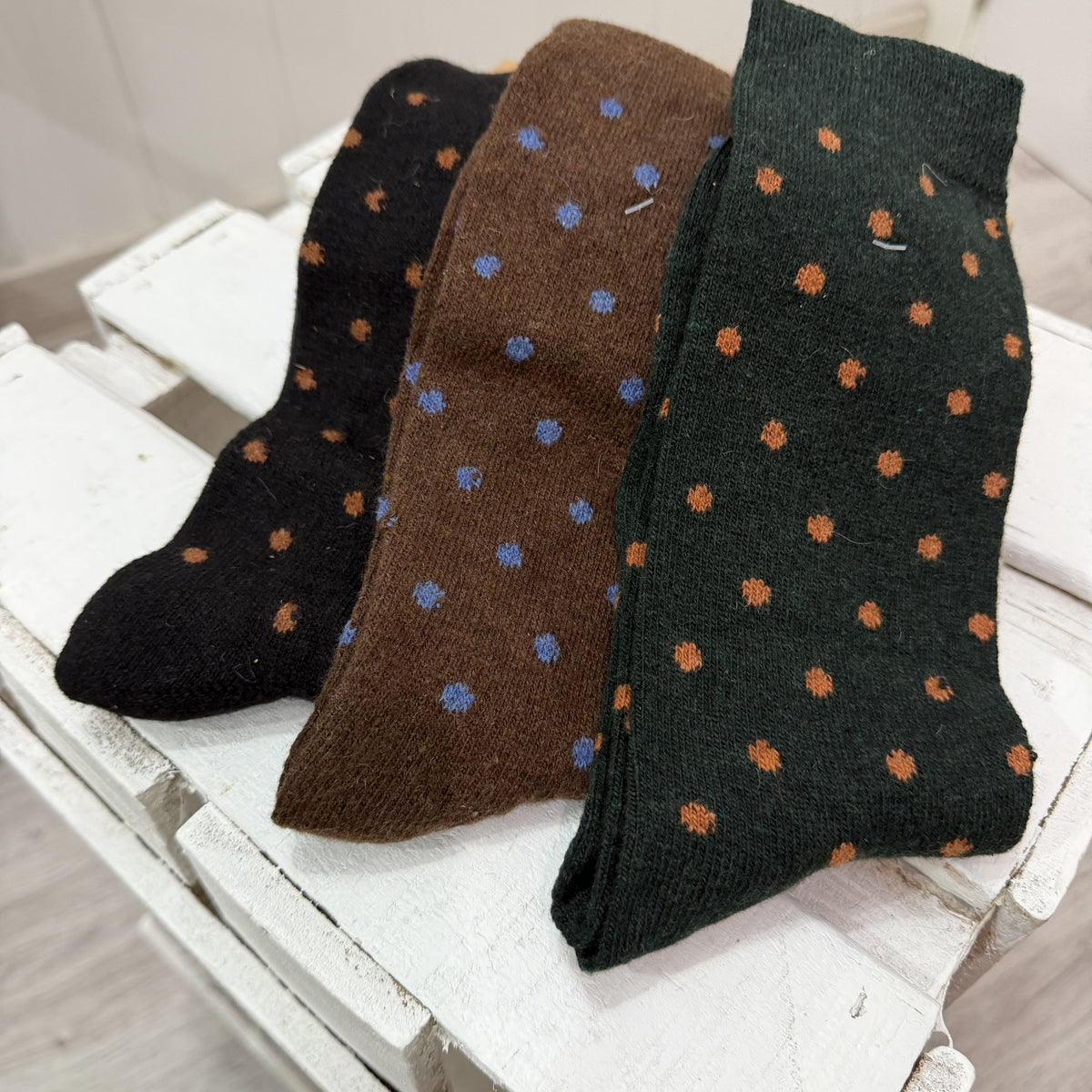Pack 3 calcetines hombre topitos 2