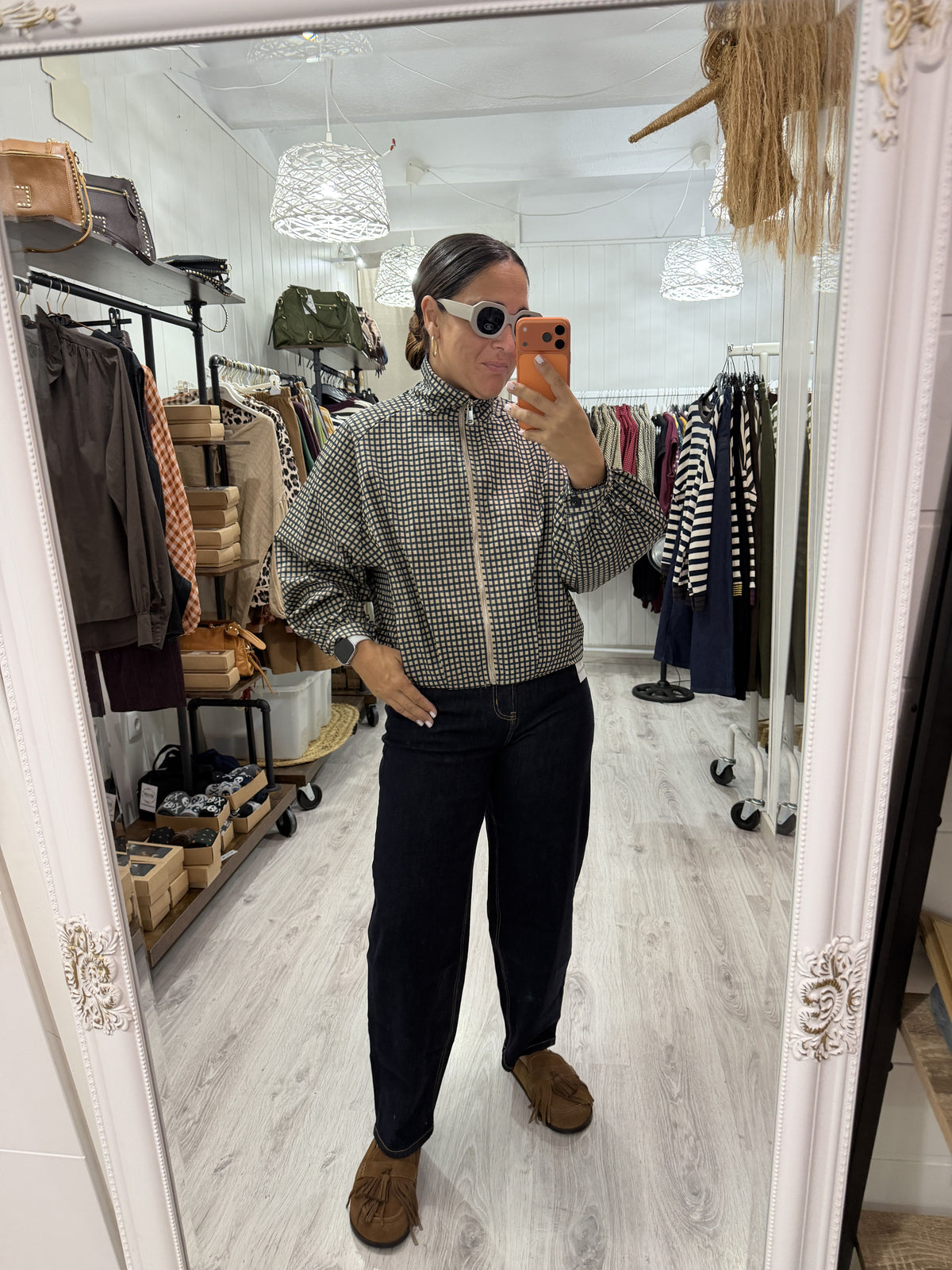 Chaqueta Cortavientos Basauri vichy marino