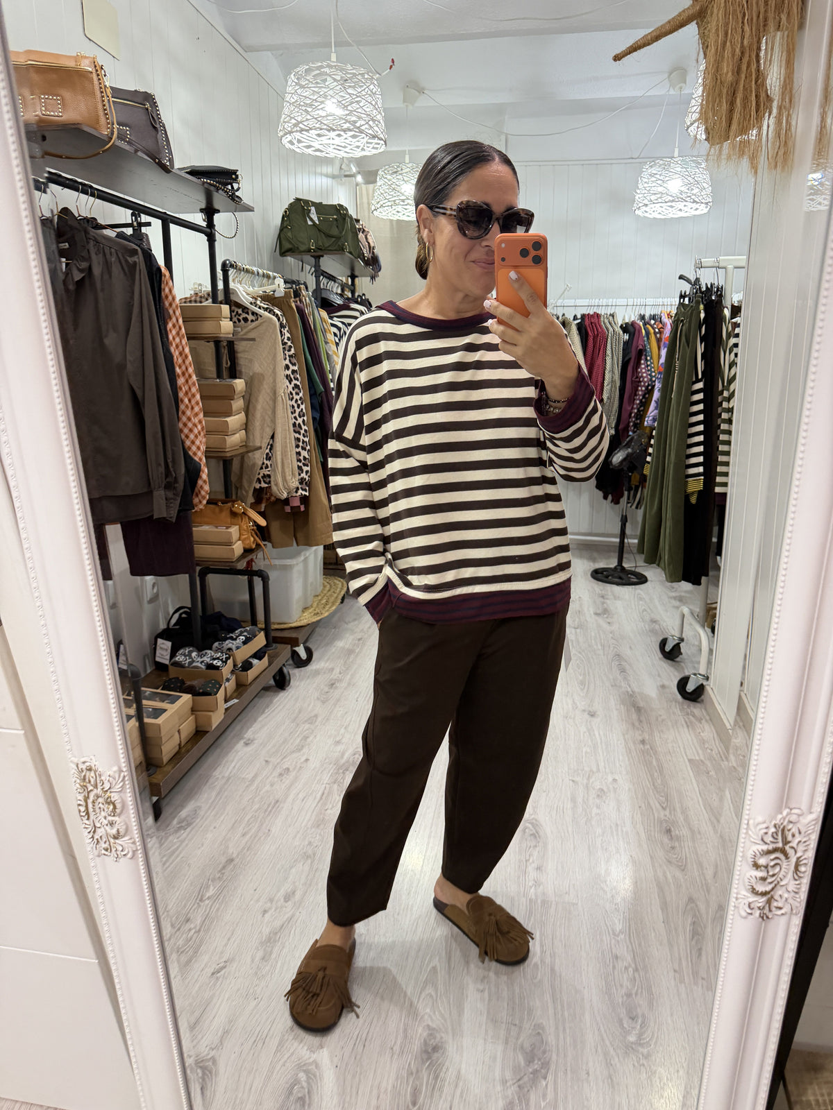 Sudadera Bermeo oversize chocolate, burdeos y marino