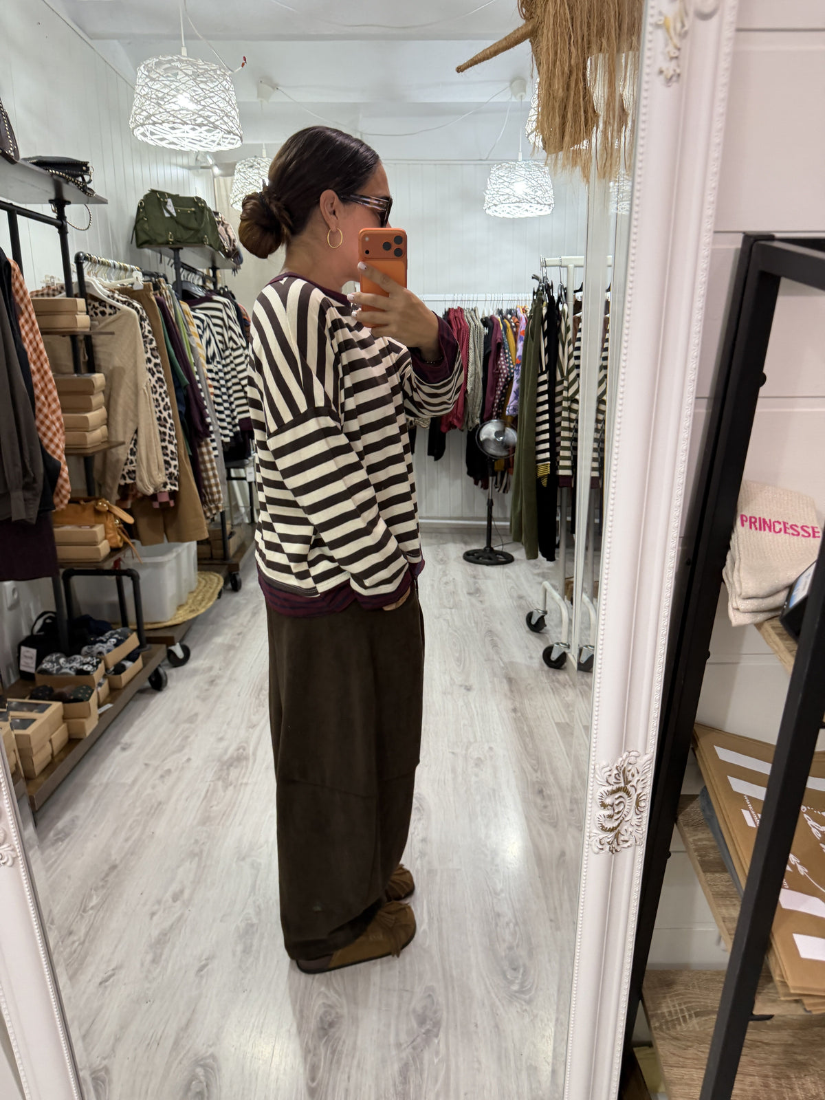 Sudadera Bermeo oversize chocolate, burdeos y marino