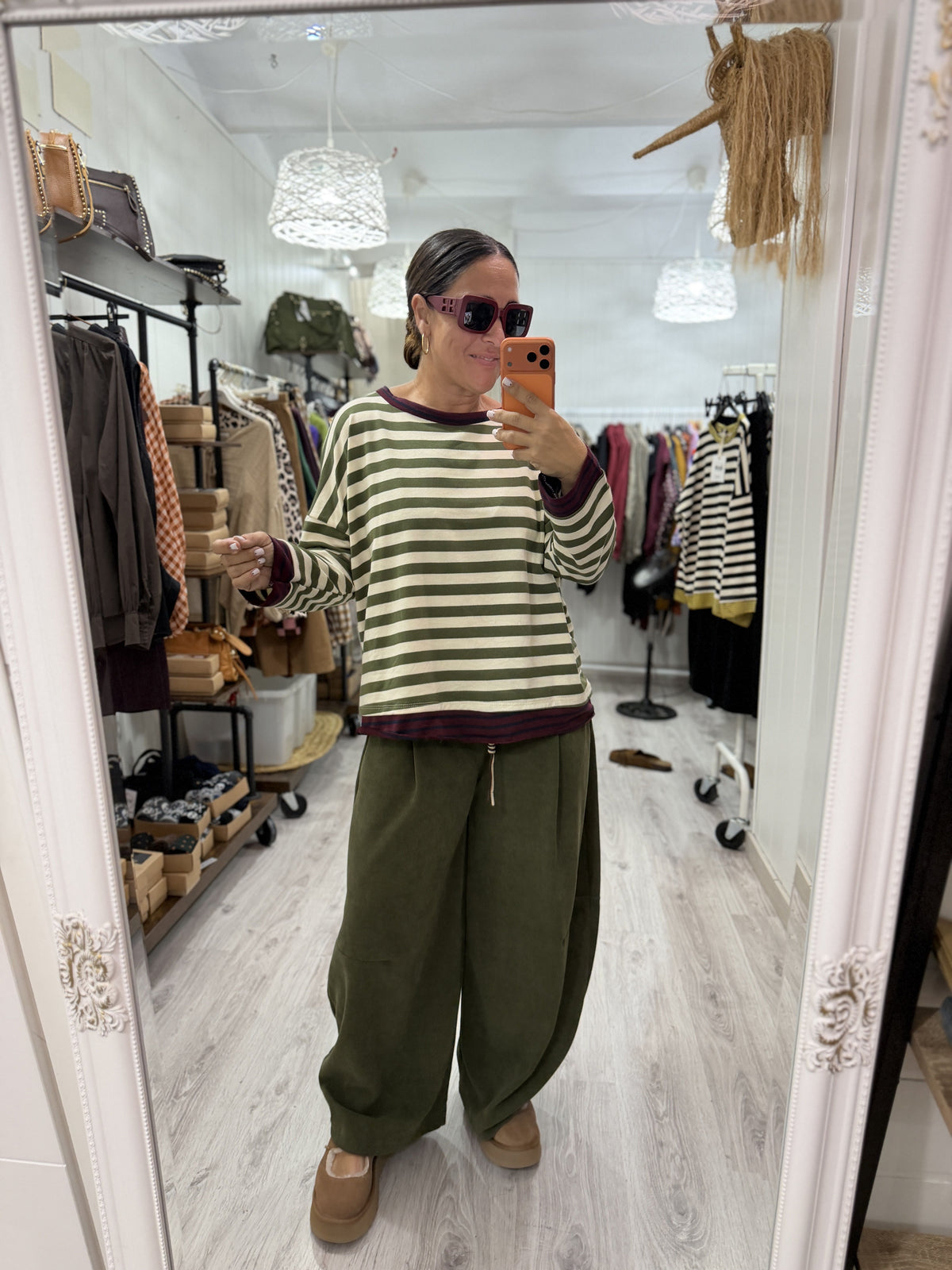 Sudadera Bermeo oversize kaki, burdeos y marino