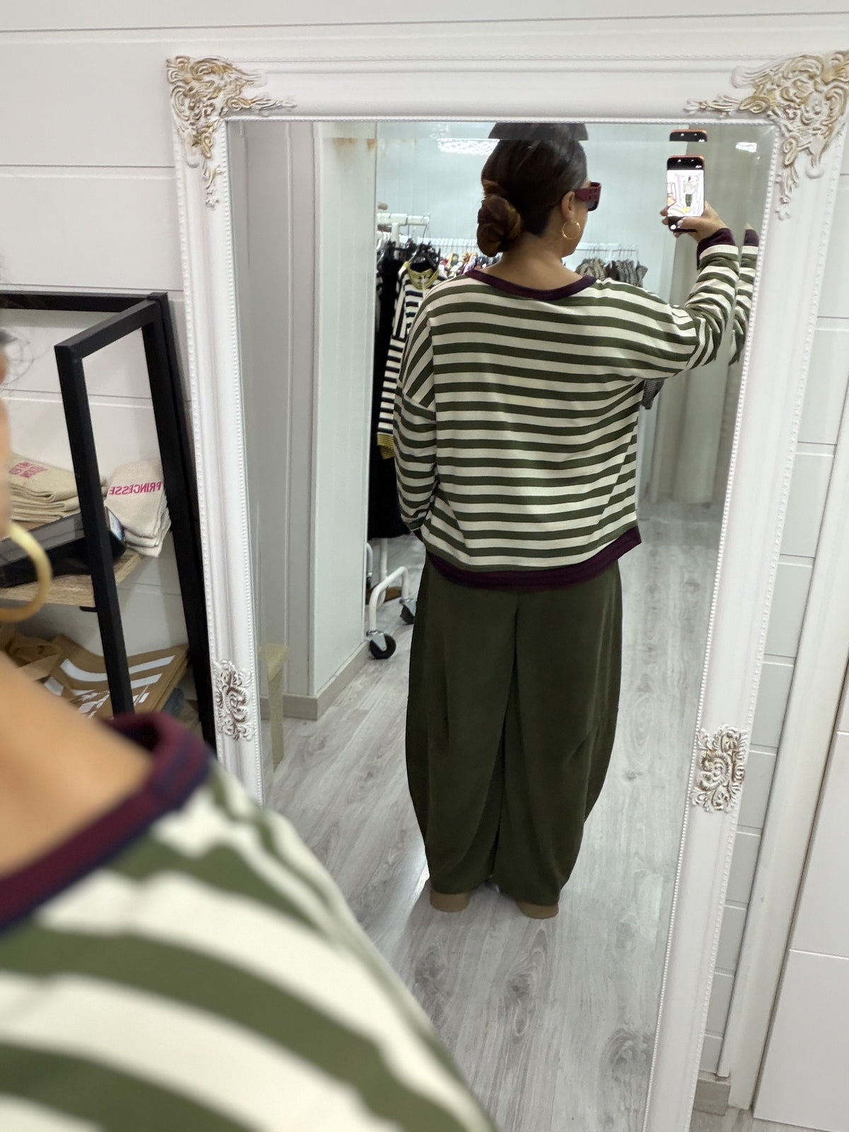 Sudadera Bermeo oversize kaki, burdeos y marino