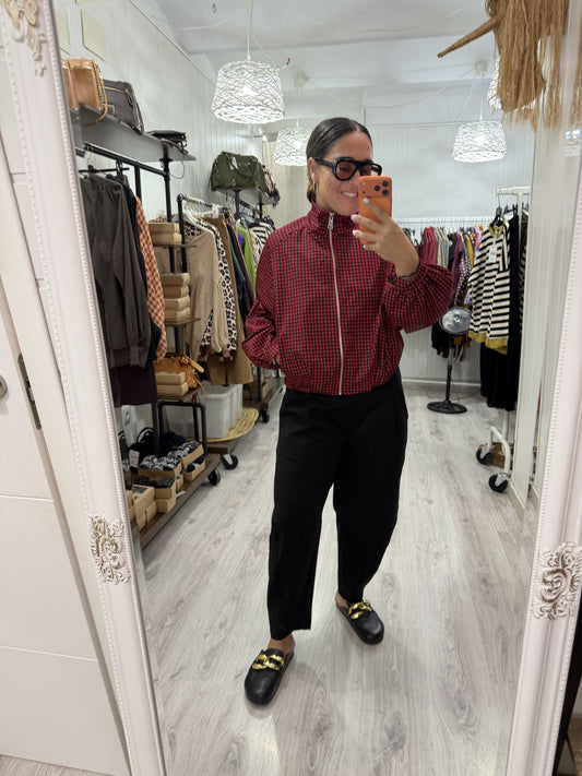 Chaqueta Cortavientos Basauri vichy rojo