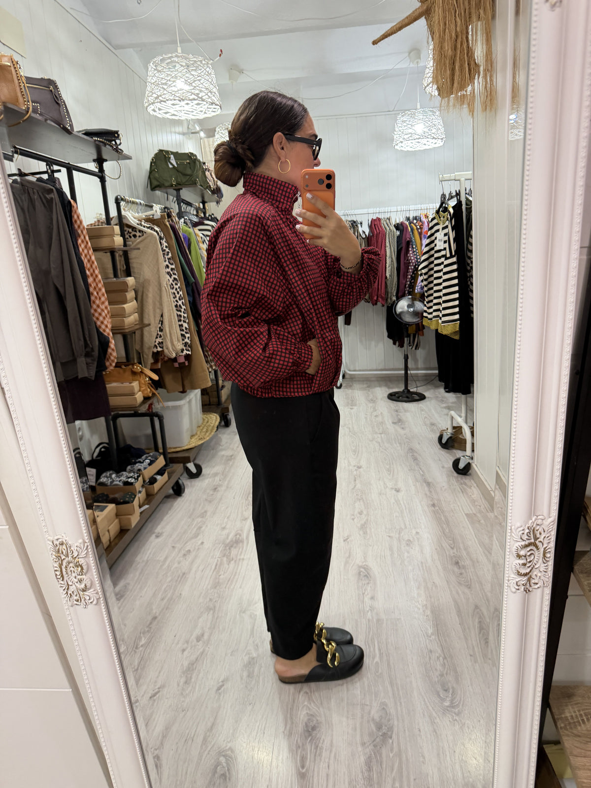Chaqueta Cortavientos Basauri vichy rojo