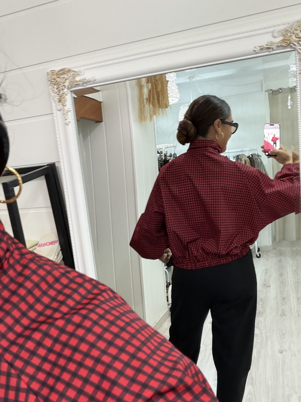 Chaqueta Cortavientos Basauri vichy rojo