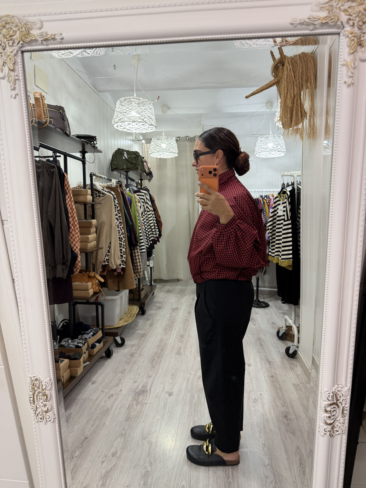 Chaqueta Cortavientos Basauri vichy rojo
