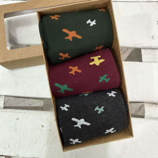 Pack 3 calcetines hombre aviones