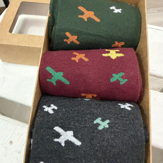 Pack 3 calcetines hombre aviones