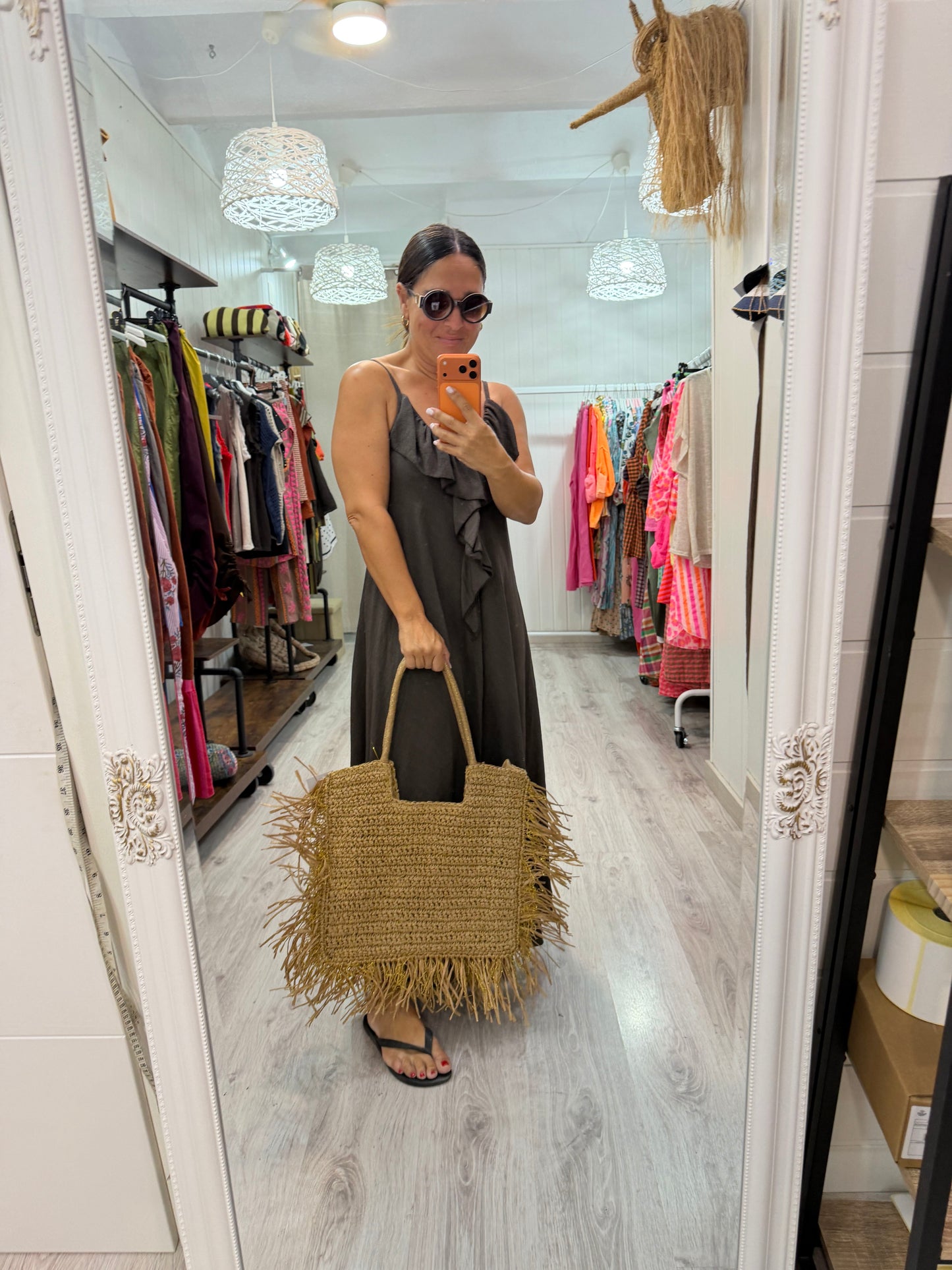 Maxi Bolso Boho flecos lurex