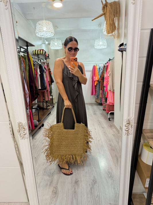 Maxi Bolso Boho flecos lurex