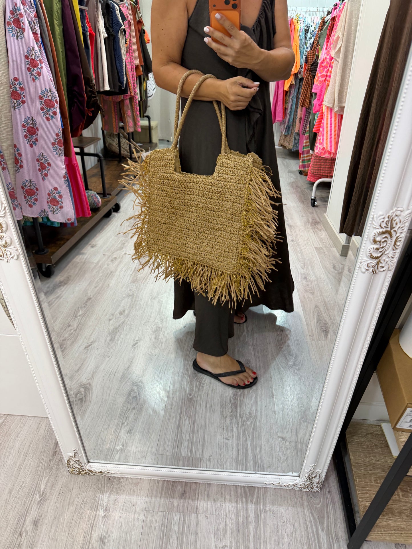 Maxi Bolso Boho flecos lurex