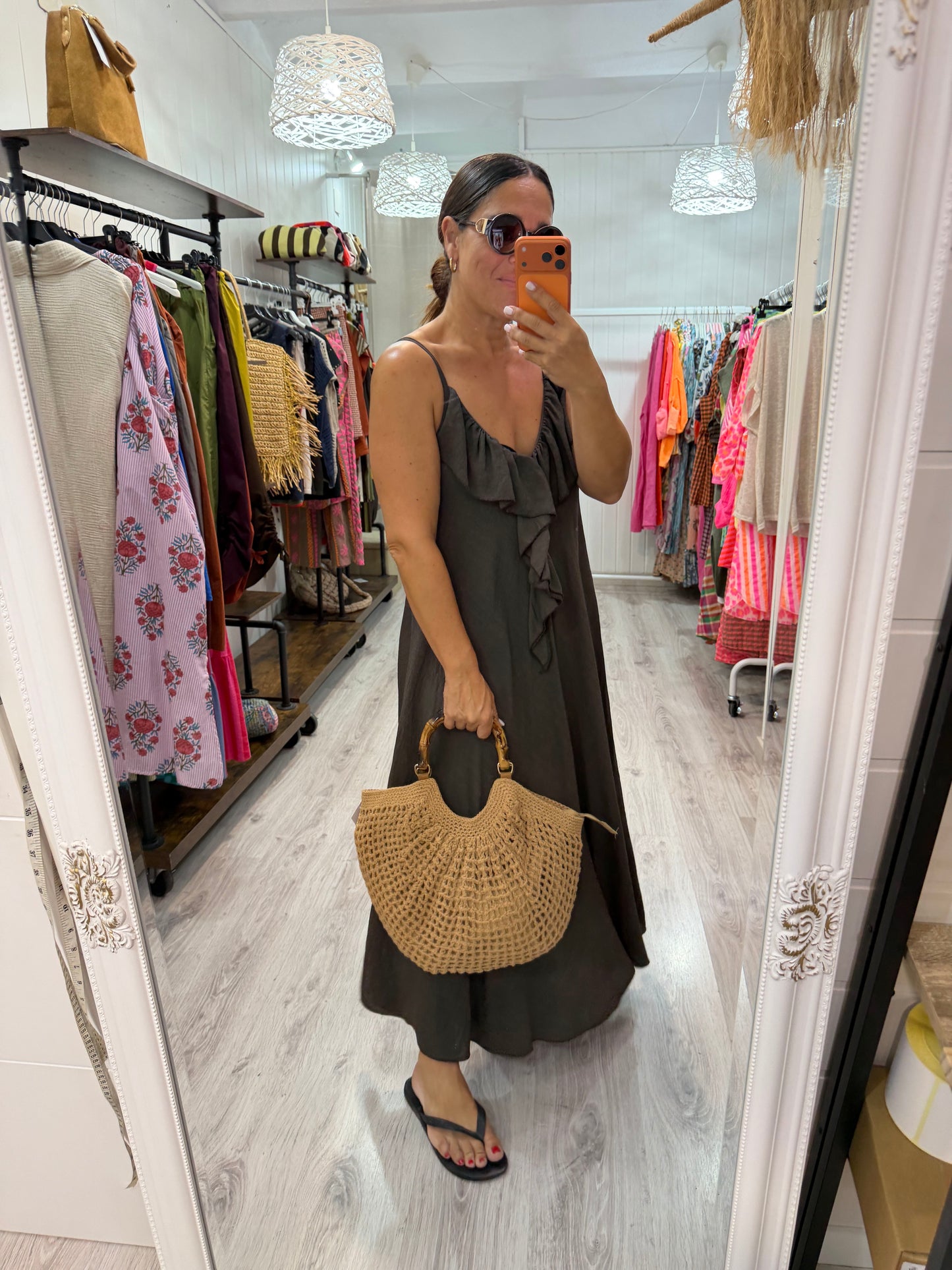 Vestido Bia volante chocolate