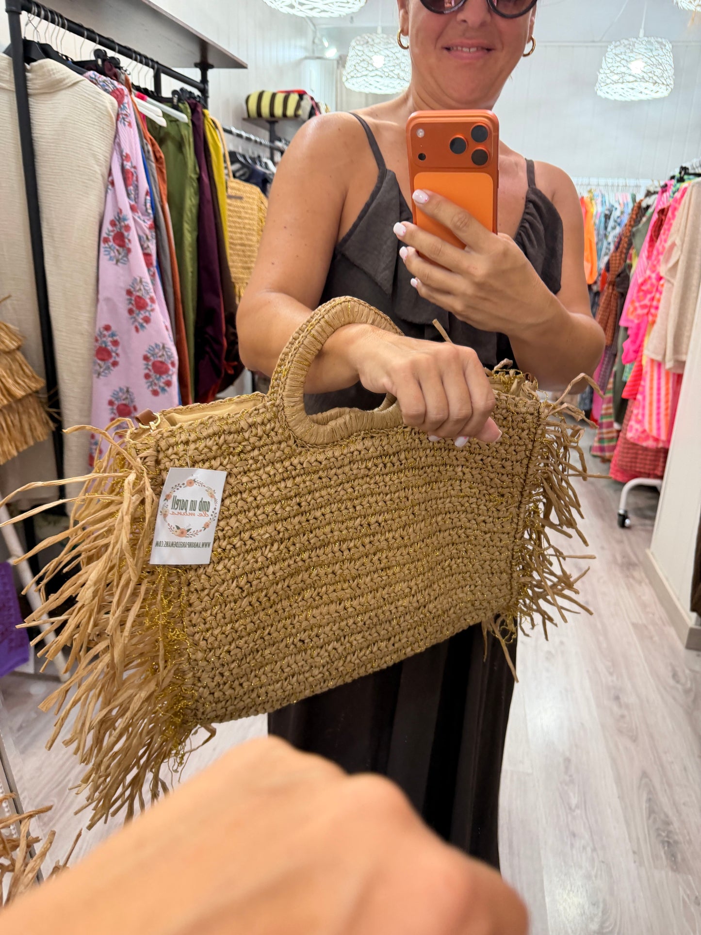 Bolso Boho Lurex corazón