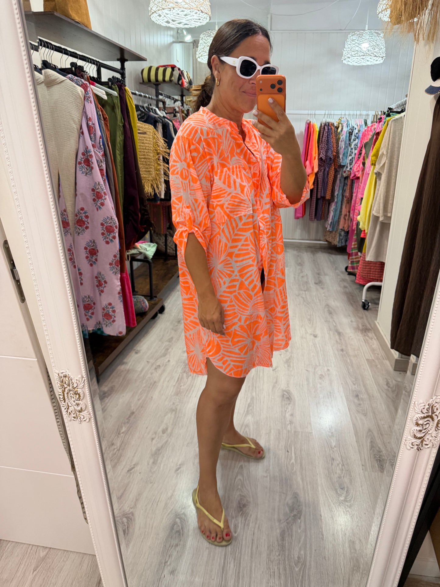Camisola Flor coral