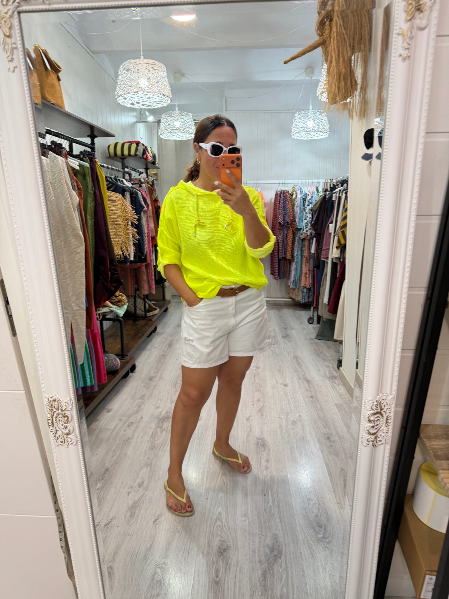 Blusa Tarifa bambula amarillo fluor