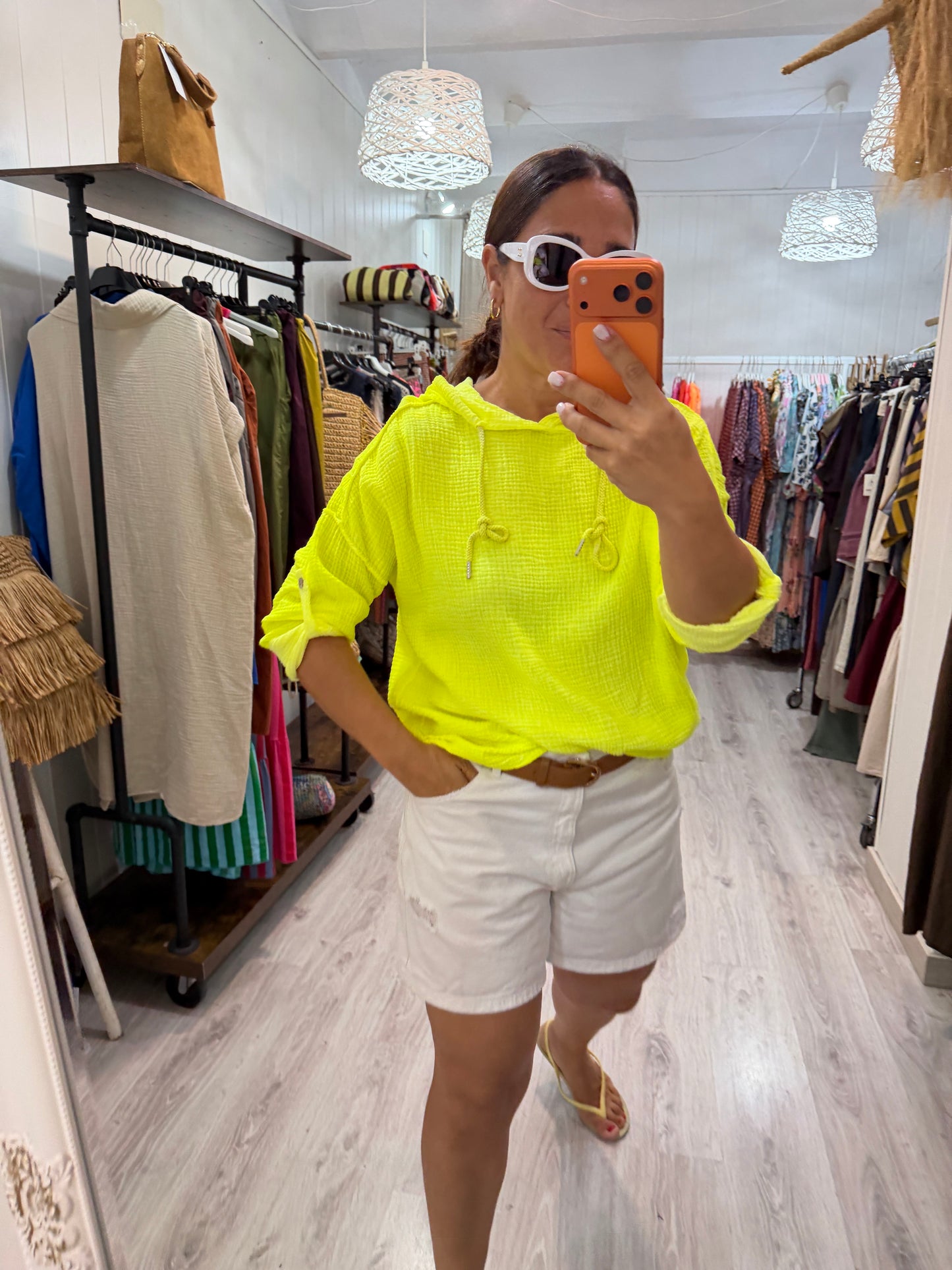 Blusa Tarifa bambula amarillo fluor