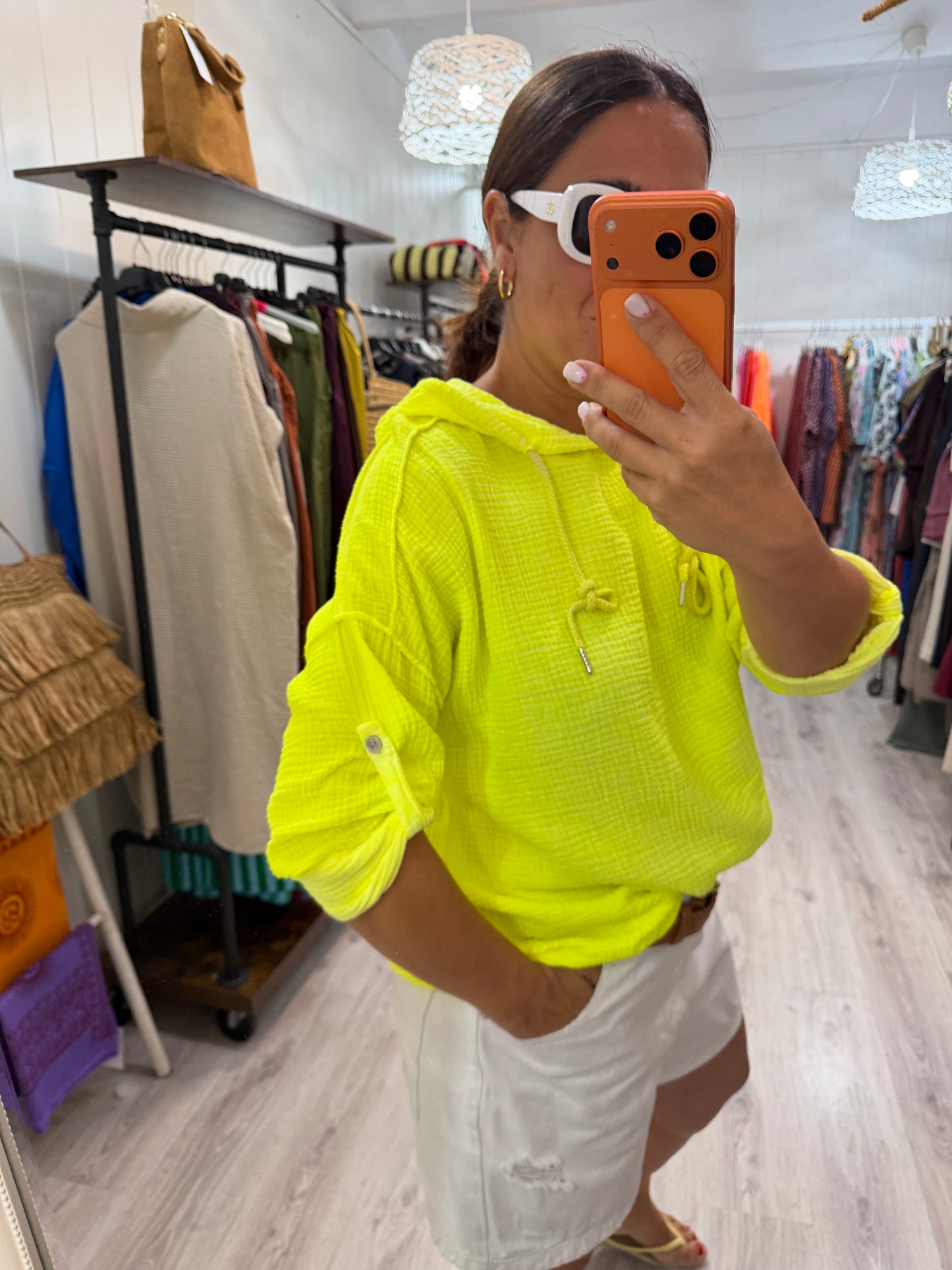 Blusa Tarifa bambula amarillo fluor