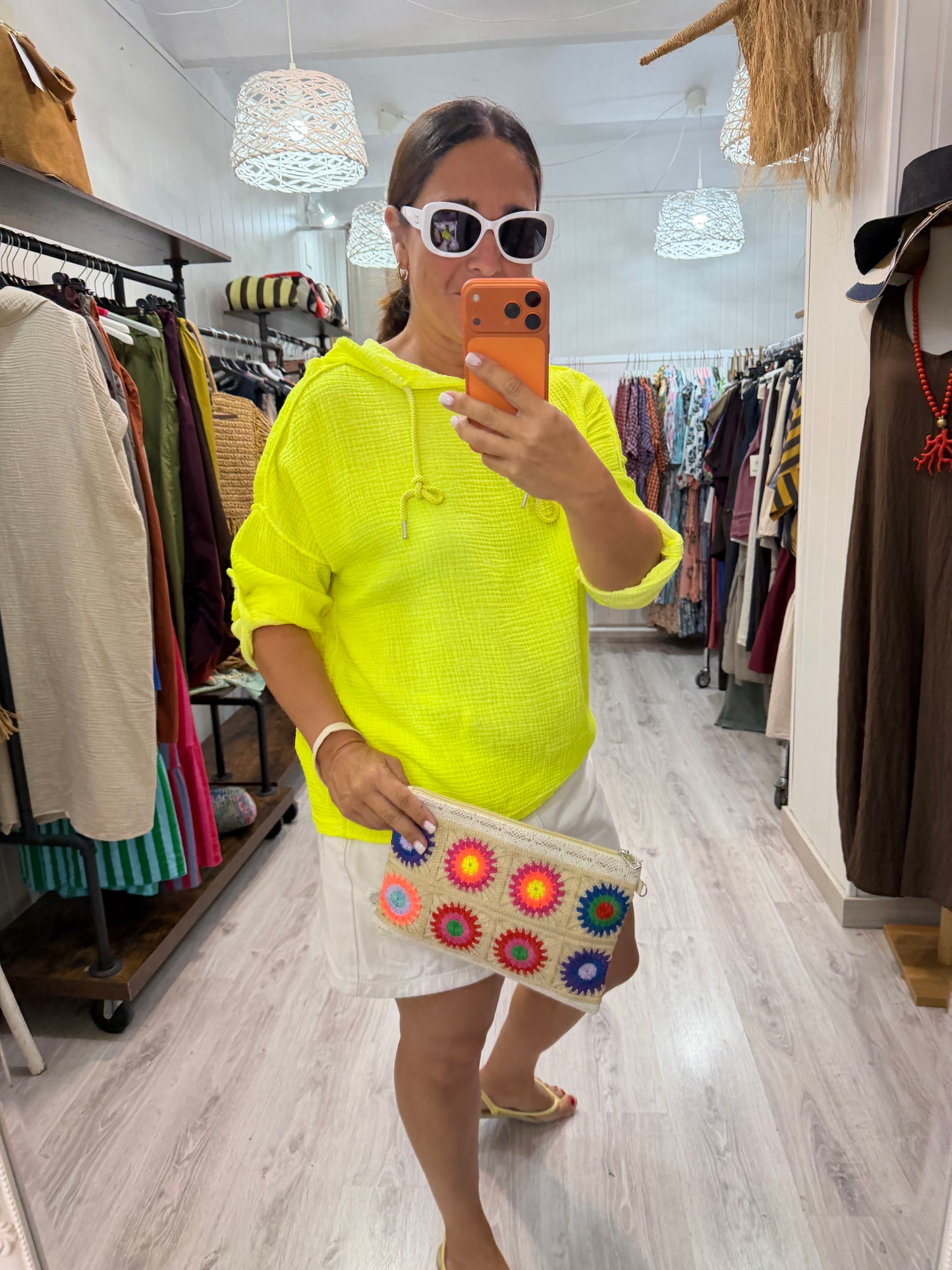 Blusa Tarifa bambula amarillo fluor