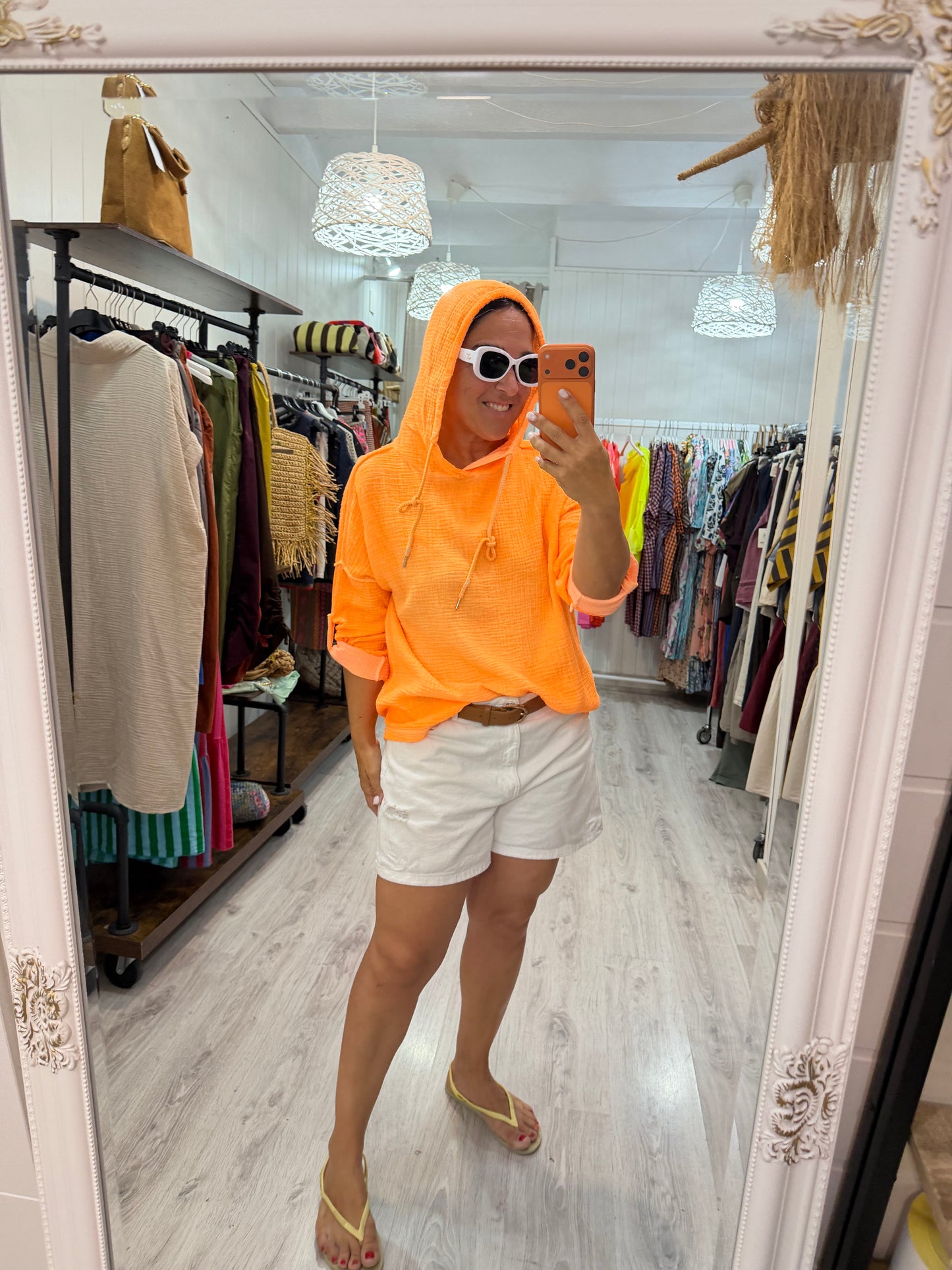 Blusa Tarifa bambula naranja