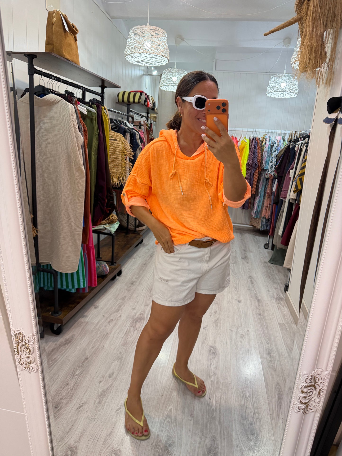 Blusa Tarifa bambula naranja