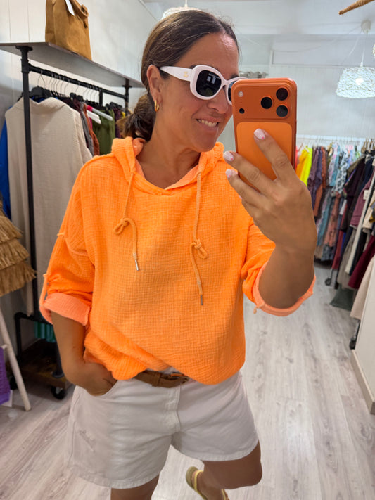 Blusa Tarifa bambula naranja