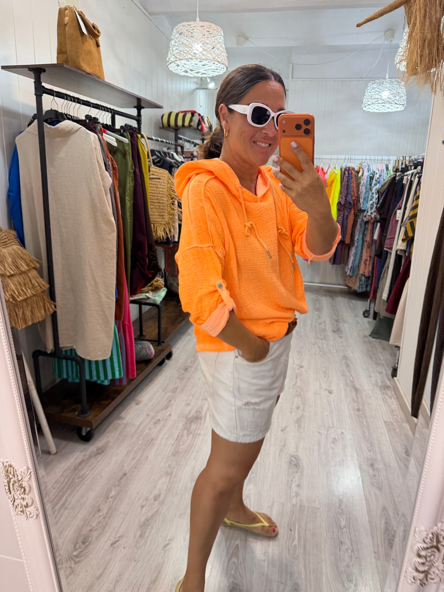 Blusa Tarifa bambula naranja