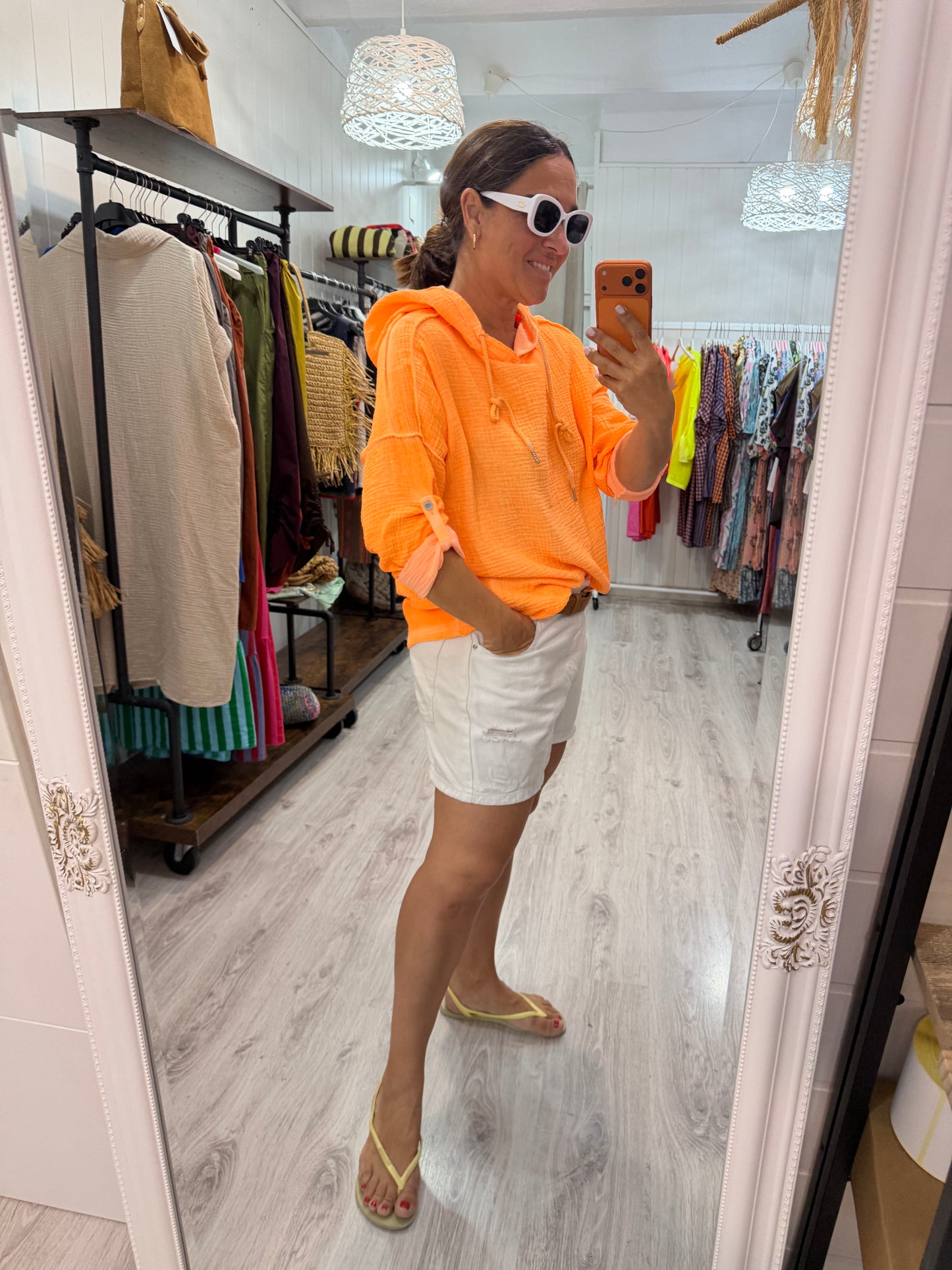 Blusa Tarifa bambula naranja