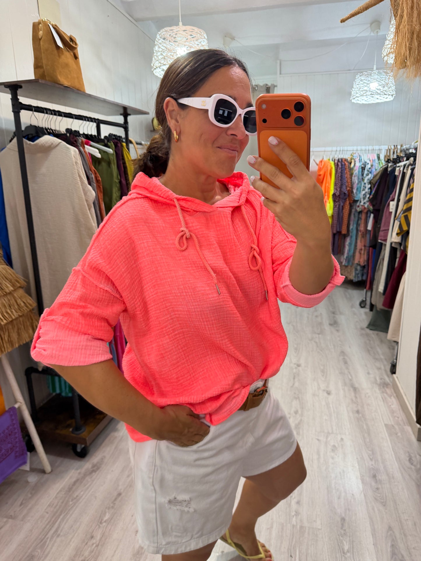 Blusa Tarifa bambula coral