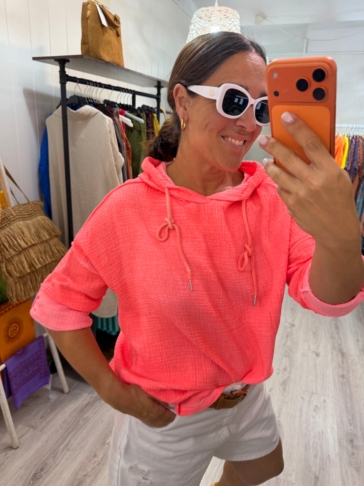 Blusa Tarifa bambula coral
