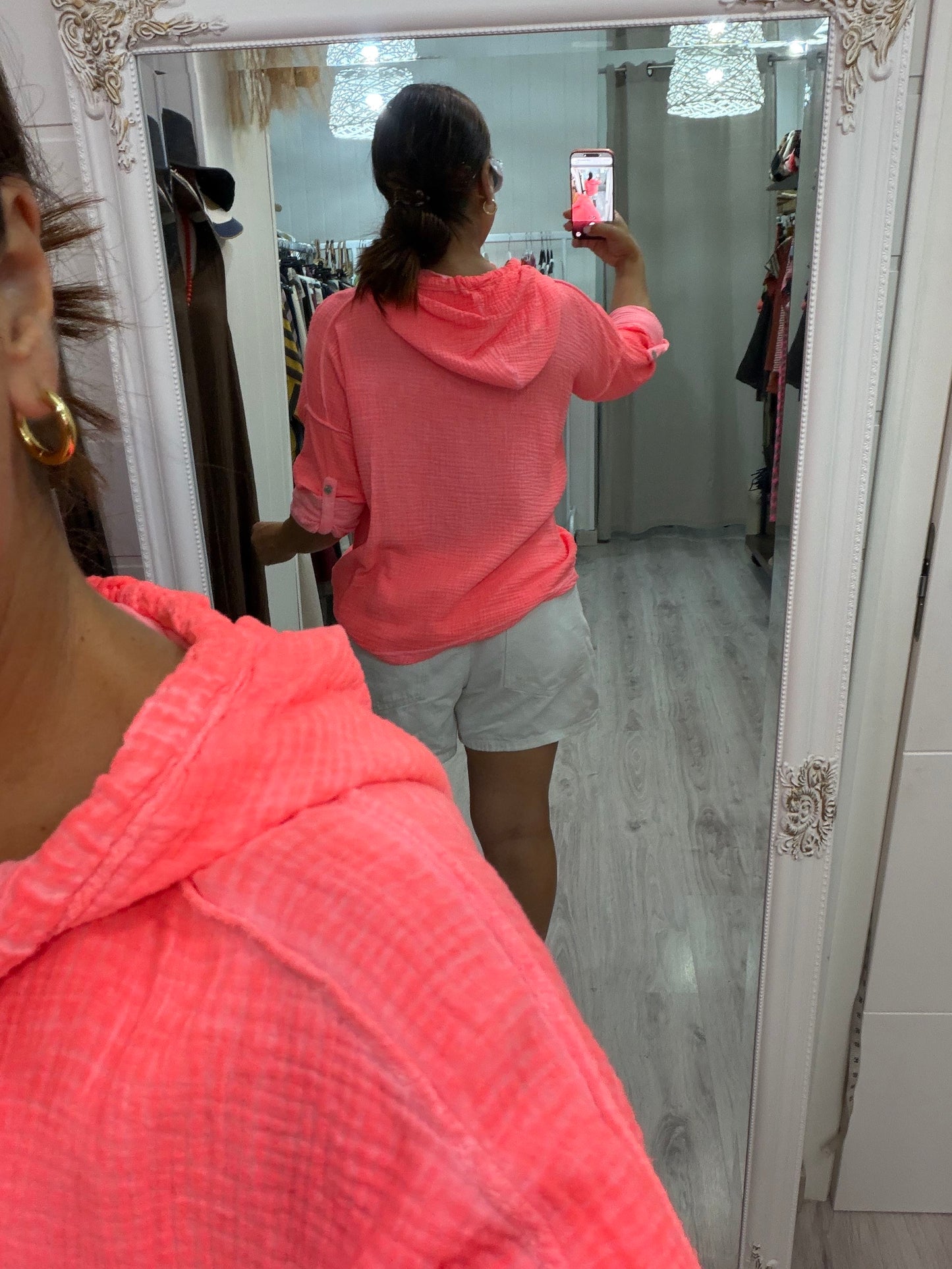 Blusa Tarifa bambula coral