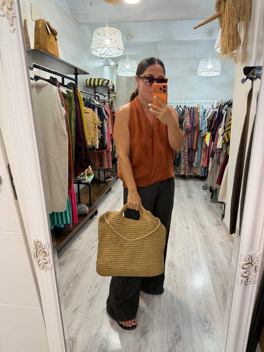 Bolso asa cuerda mano y bandolera