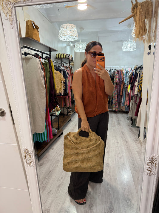 Bolso asa cuerda mano y bandolera