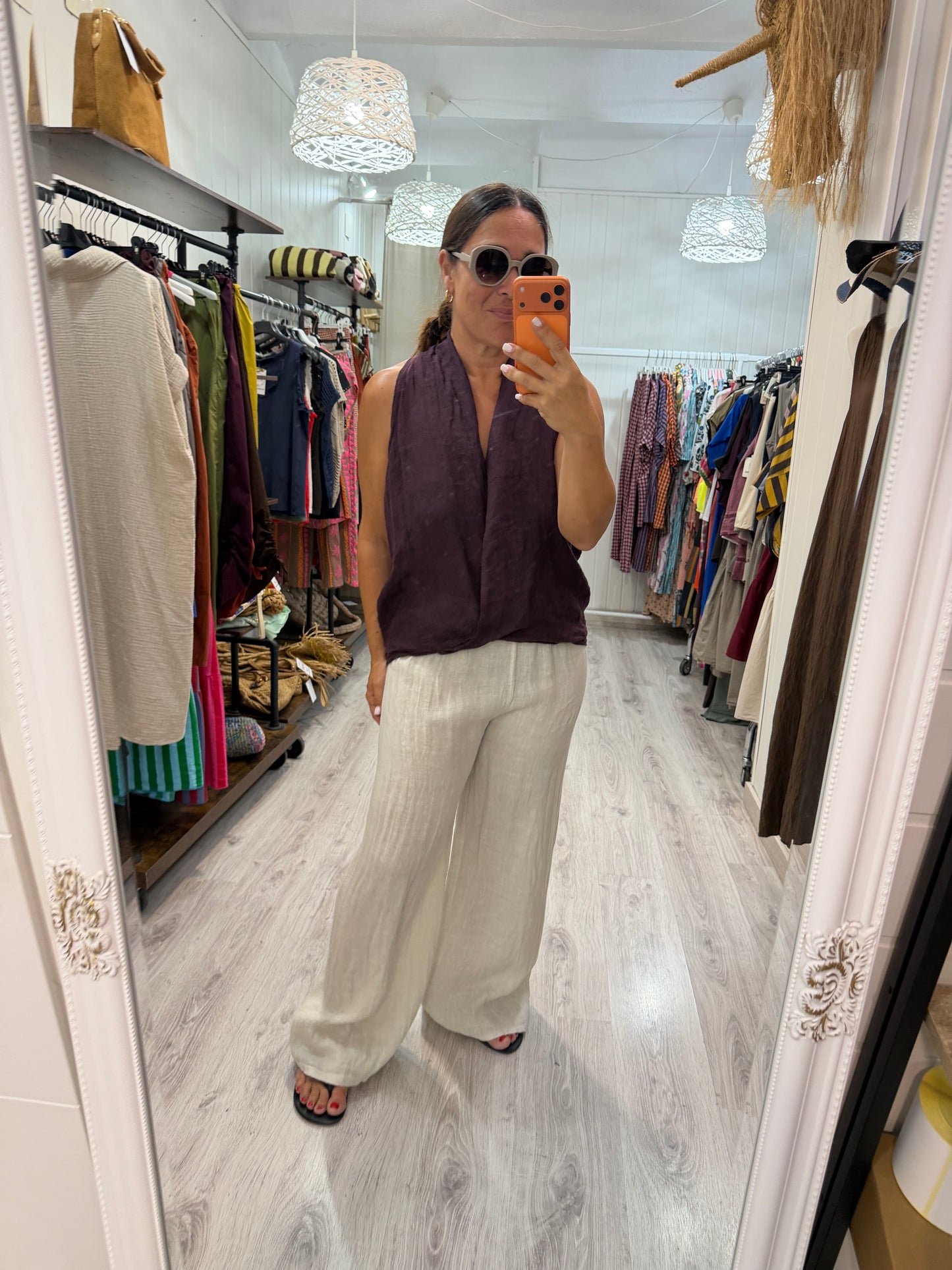 Pantalón Terra lino beige