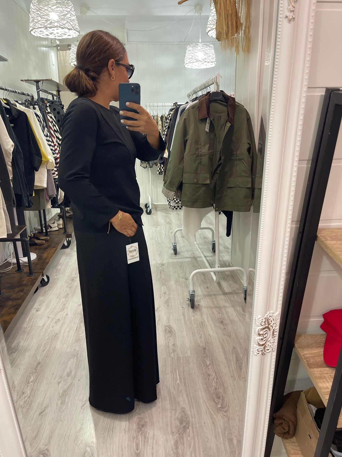 Pantalón Tessa efecto falda negro