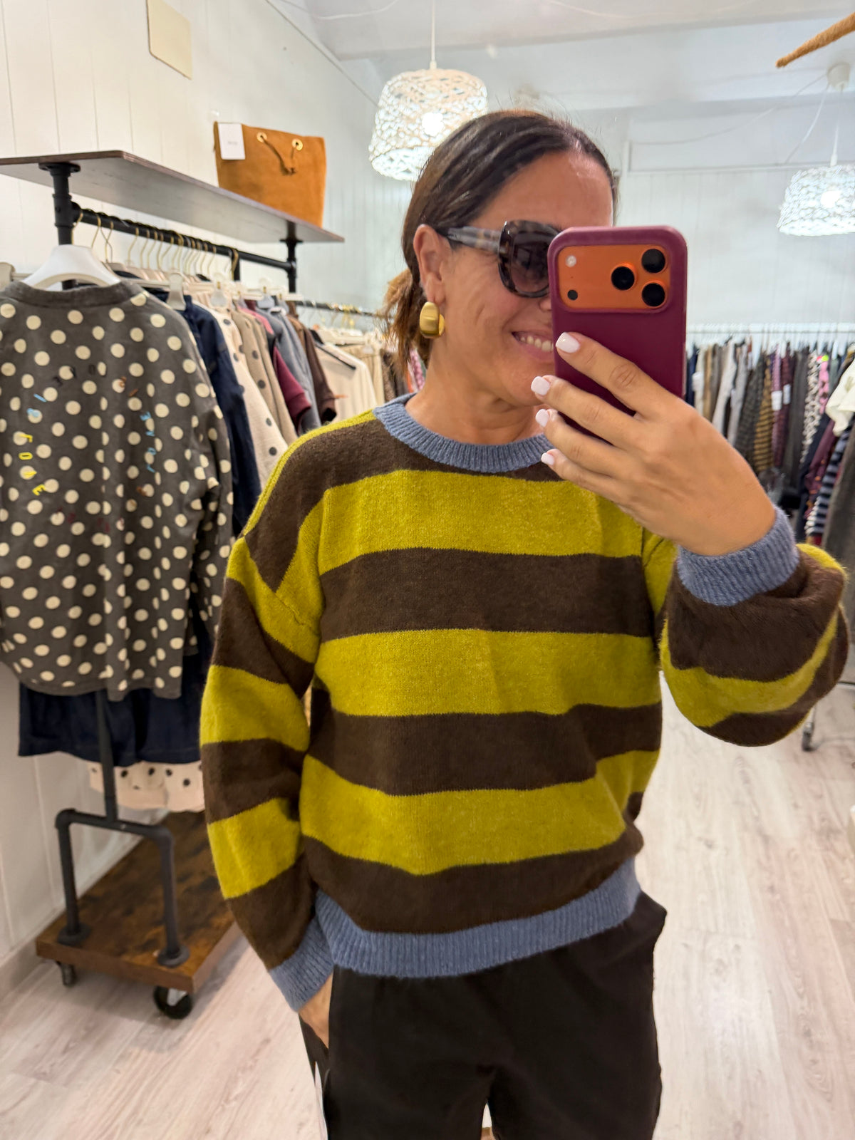 Jersei Rugby contrastes chocolate, pistacho y jeans