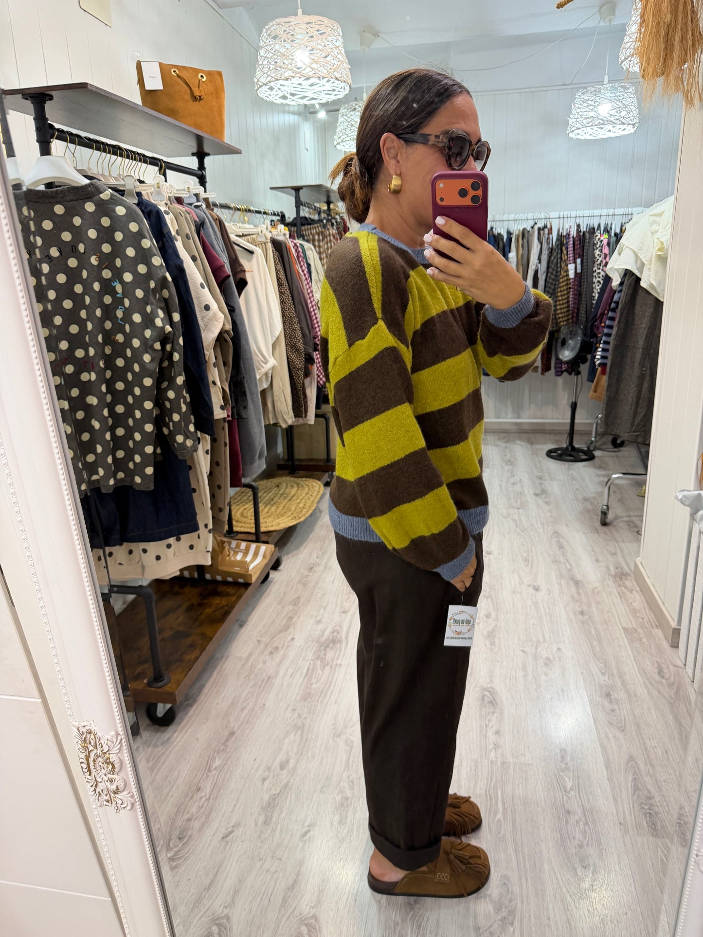 Jersei Rugby contrastes chocolate, pistacho y jeans