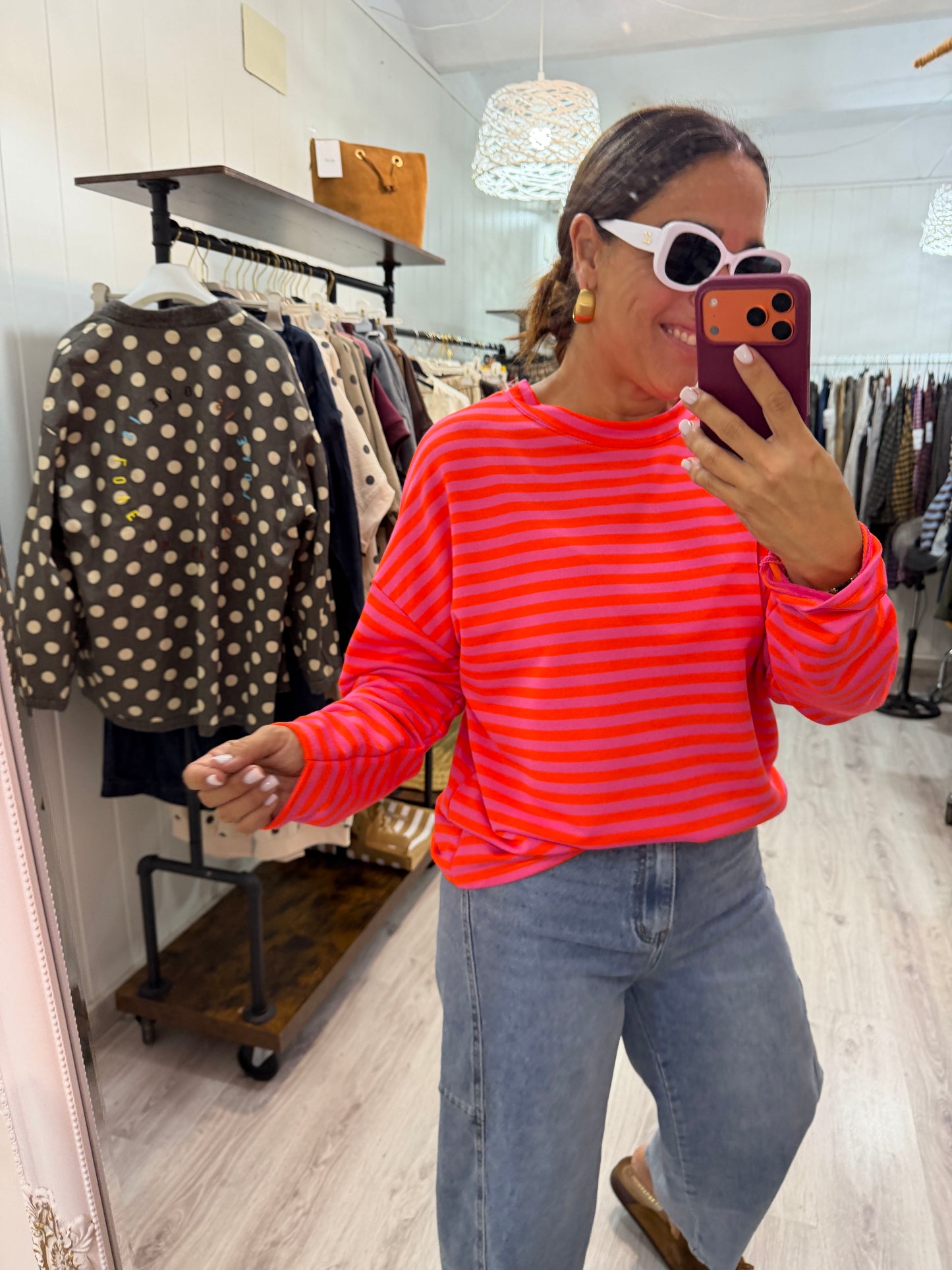 Sudadera Biarritz Navy fucsia y coral