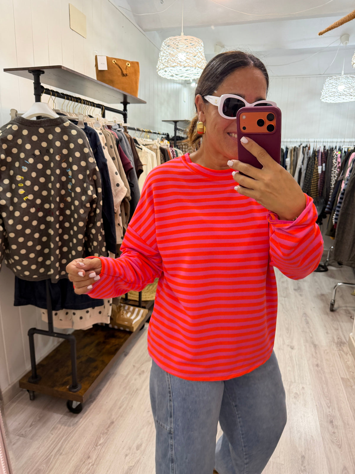 Sudadera Biarritz Navy fucsia y coral
