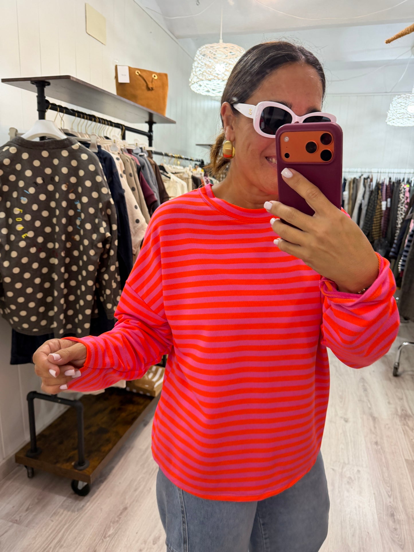 Sudadera Biarritz Navy fucsia y coral